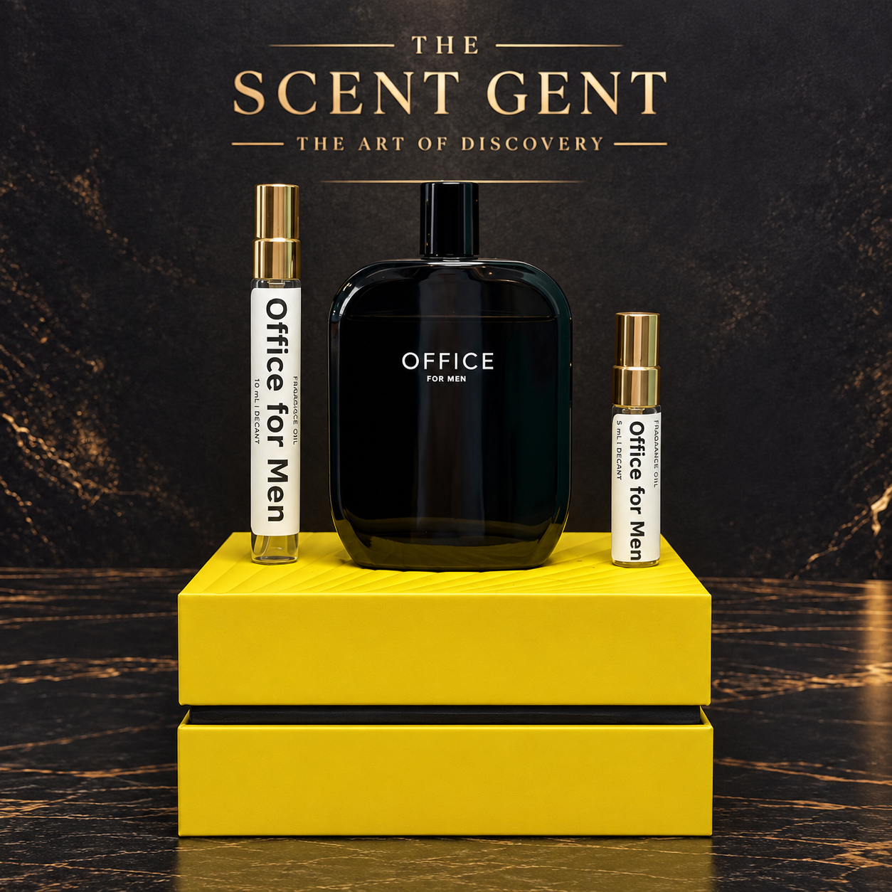 Fragrance One Office for Men with 5 mL and 10 mL decants