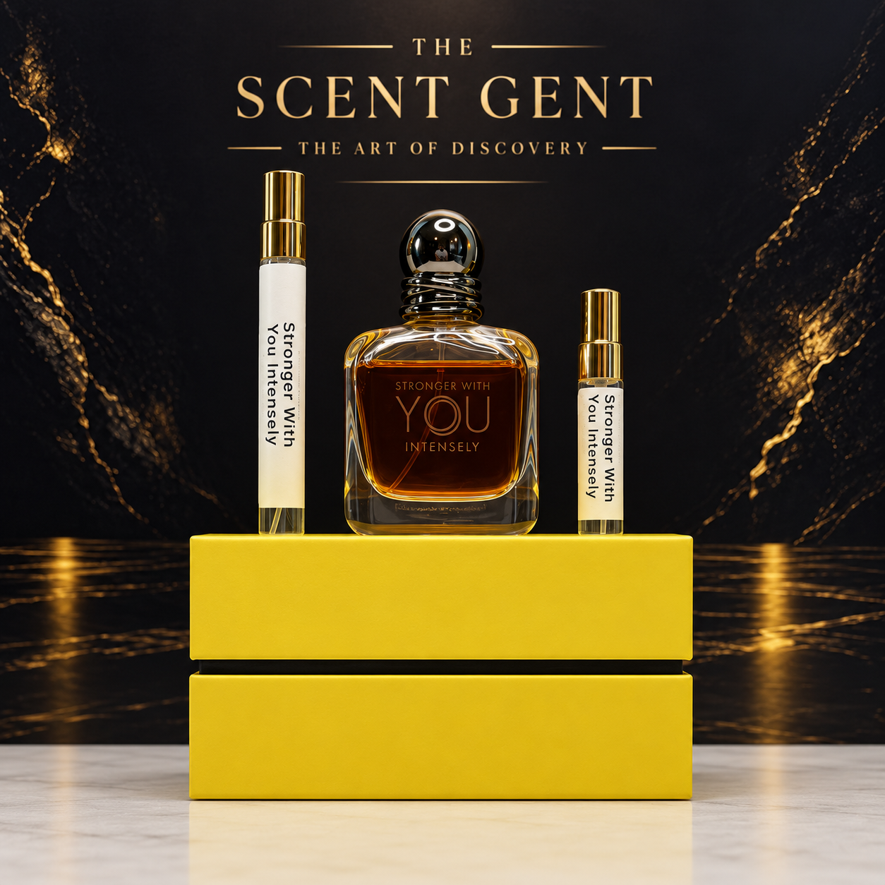 Emporio Armani Stronger With You Intensely with 5 mL and 10 mL decants