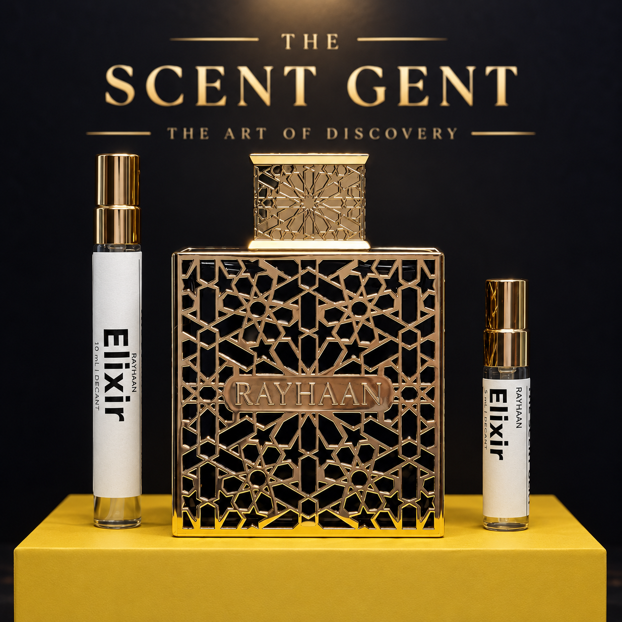 Rayhaan Elixir with 5 mL and 10 mL decants
